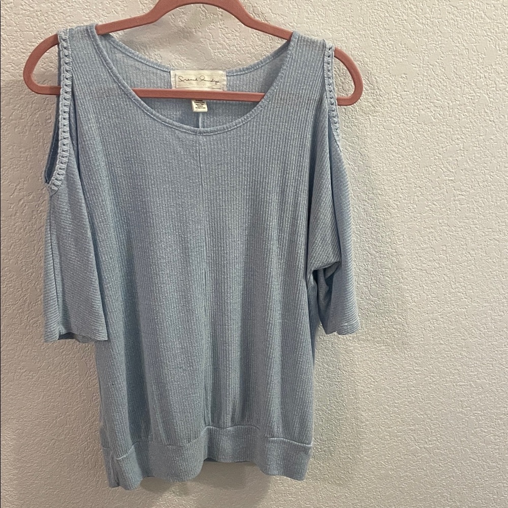 French Laundry Sky Blue Knit Top